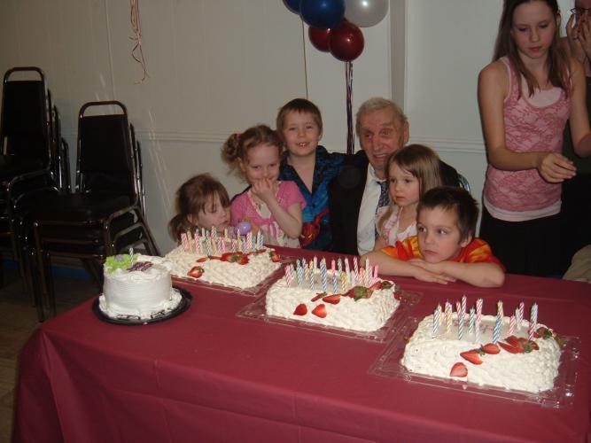 Sharing a birthday with a few of the great grandchildren